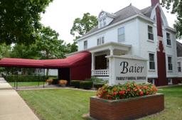 Baier Family Funeral Services building in Paxton, Illinois