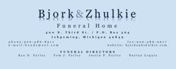 Bjork & Zhulkie Funeral Home building in Ishpeming, Michigan