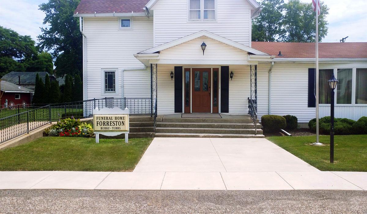 Burke-Tubbs Funeral Home building in Forreston, Illinois