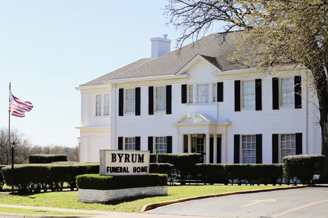 Byrum Funeral Home building in Lancaster, Texas
