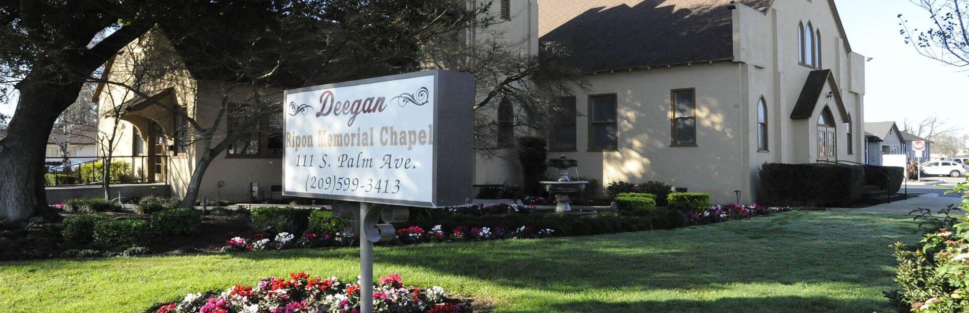 Deegan-Ripon Memorial Chapel building in Ripon, California