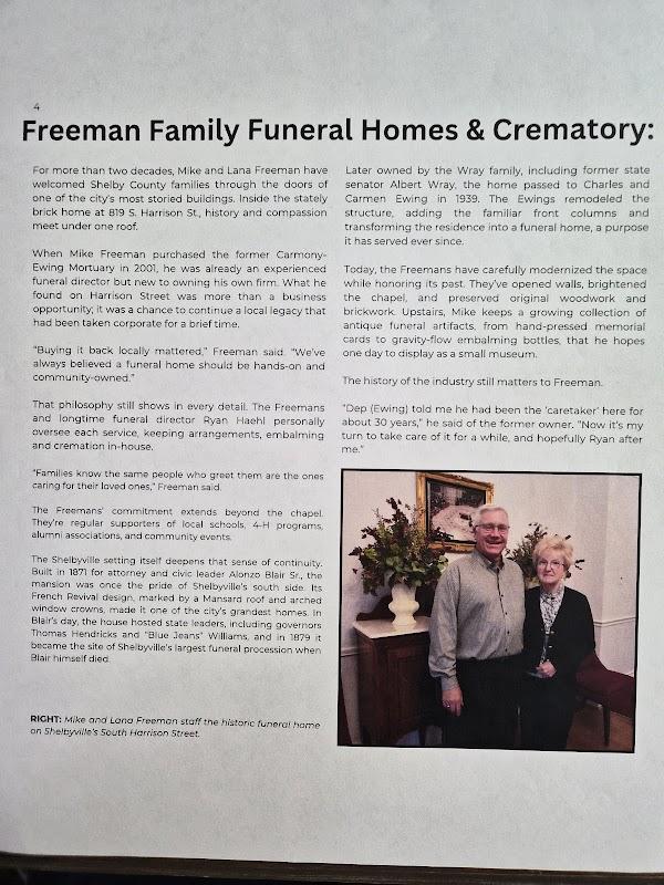 Freeman Family Funeral Homes - Carmony Ewing Chapel in Shelbyville Indiana