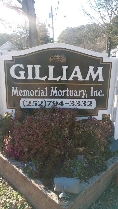 Gilliam Memorial Mortuary building in Windsor, North Carolina