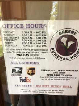 Greene Funeral Home in Alexandria Virginia
