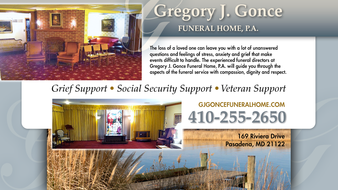 Gregory J. Gonce Funeral Home in Riviera Beach Maryland