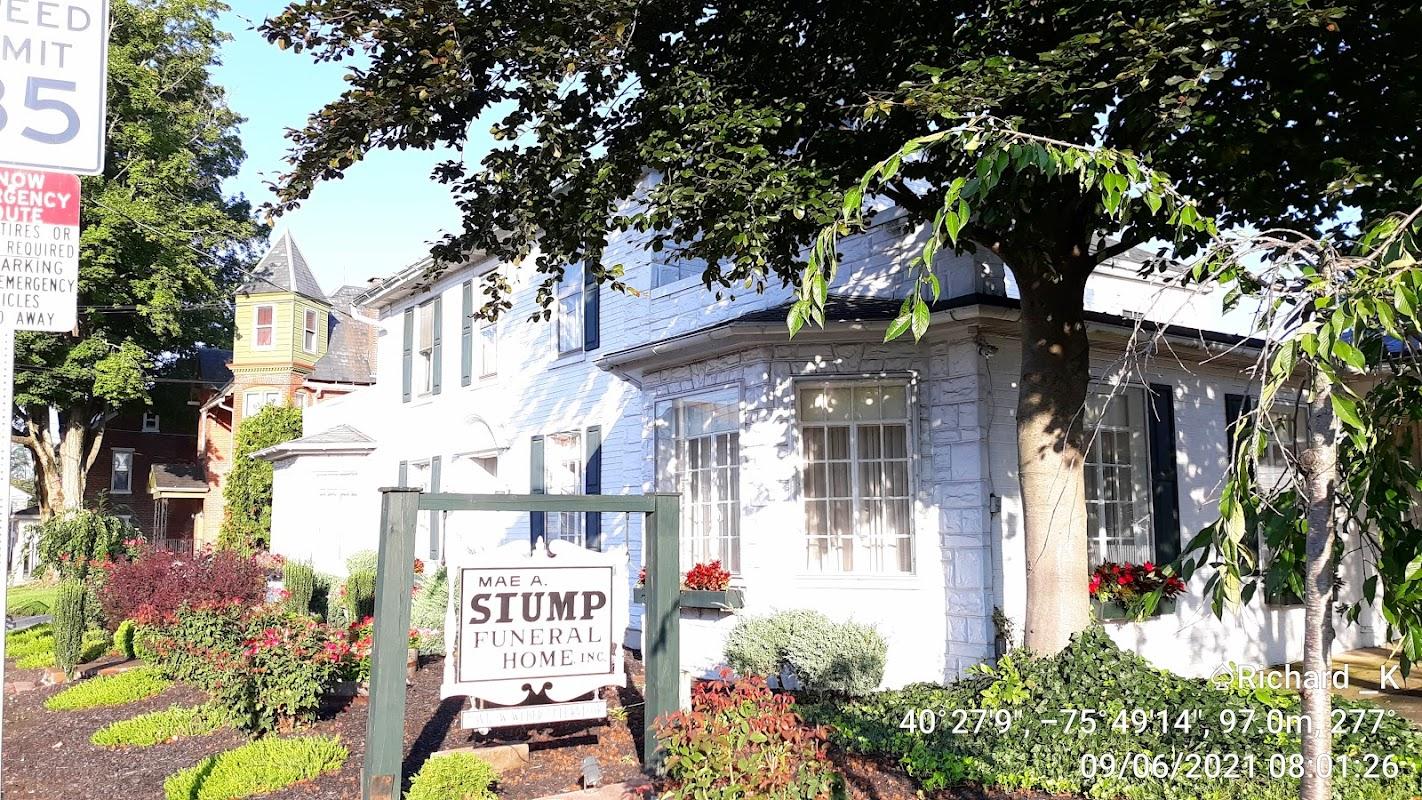 Mae Stump Funeral Home building in Fleetwood, Pennsylvania