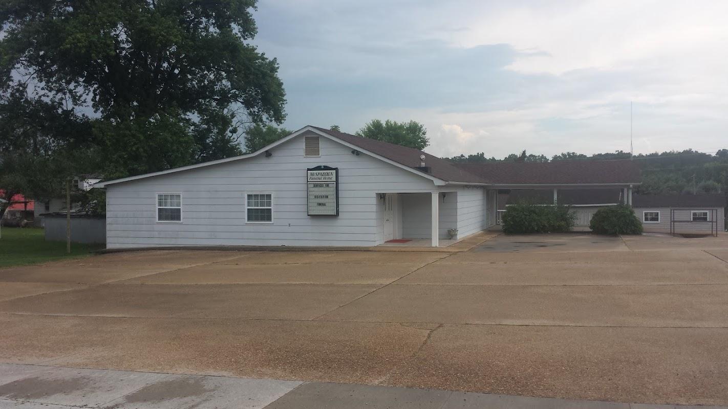 McSpadden Funeral Home building in Ellsinore, Missouri