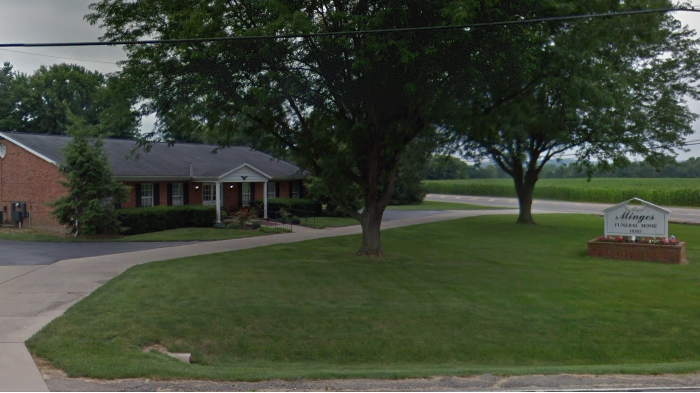 Minges Funeral Home building in Harrison, Ohio