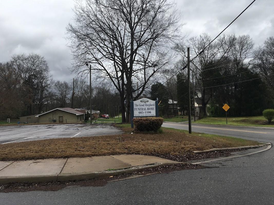 The Good Shepherd Funeral Home building in Montevallo, Alabama
