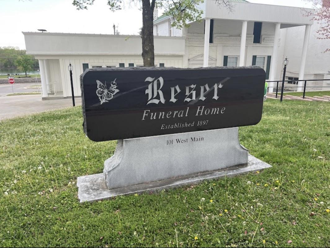 Reser Funeral Home building in Warsaw, Missouri