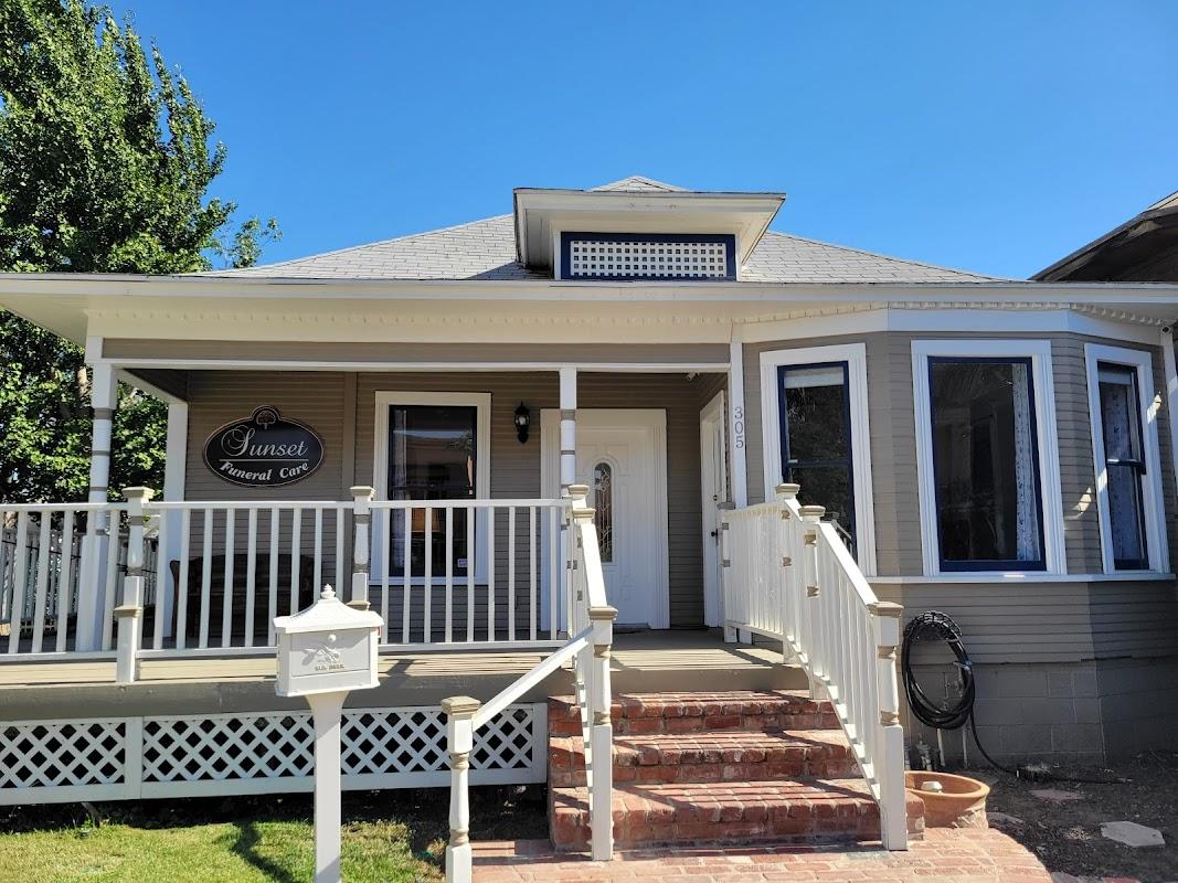 Sunset Funeral Care building in Redlands, California