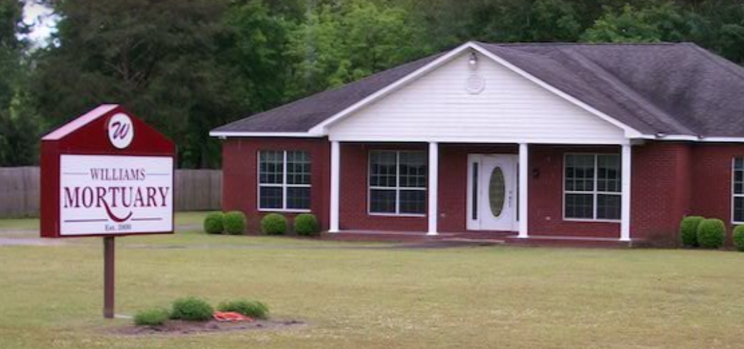 Williams' Mortuary building in Colquitt, Georgia