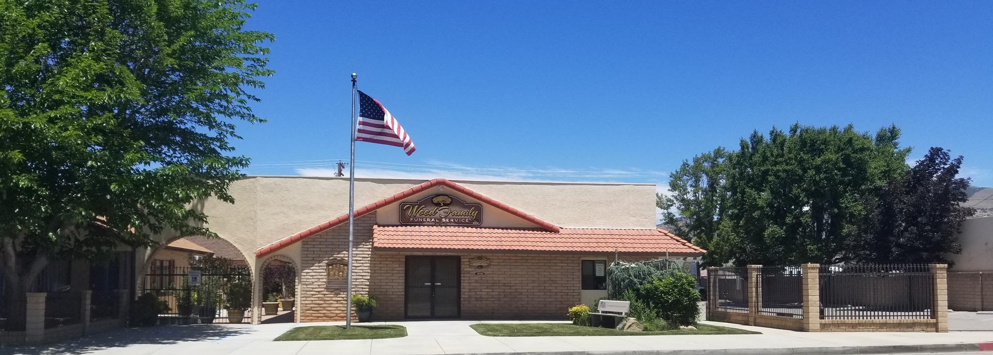Wood Family Funeral Service building in Tehachapi, California